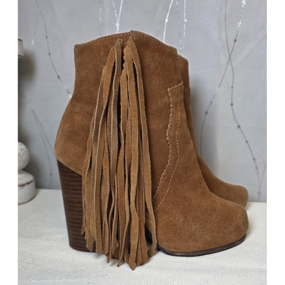 Jeffrey Campbell Shoes - Jeffrey Campbell Womens Ankle Boots 7M Fringe Heel Cowgirl Western Concert Rodeo